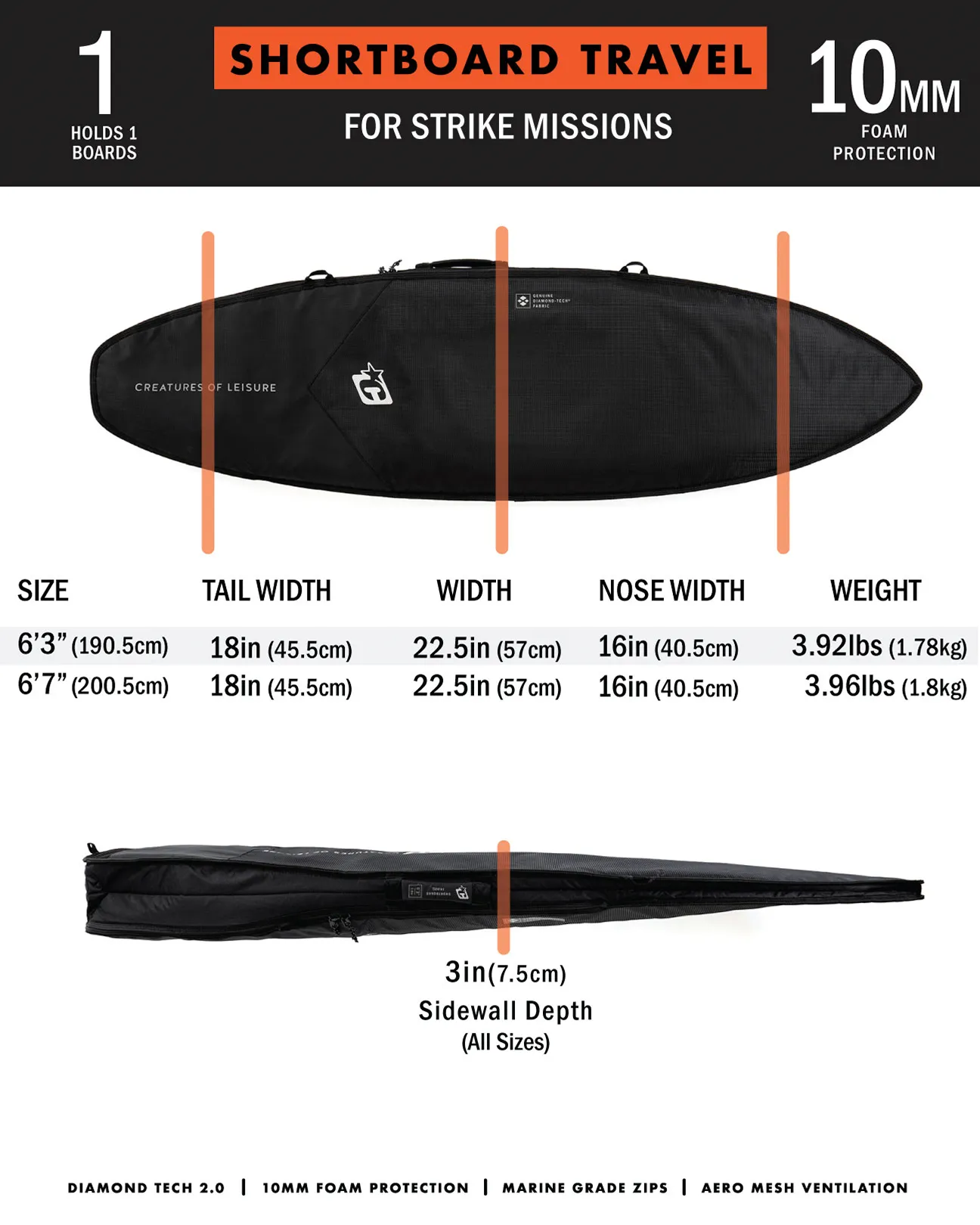 Shortboard Travel DT2.0 | Black